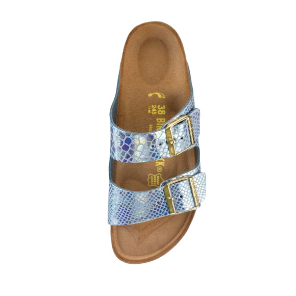 Birkenstock Arizona Shiny Snake Sky Sandals Shoes Slides Size 40 EU New - Picture 2 of 8